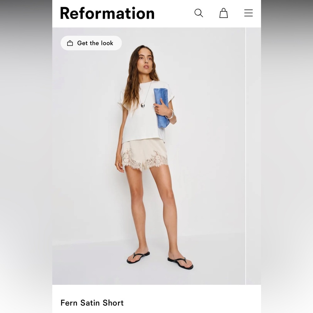 Reformation Fern Satin Shorts NWT